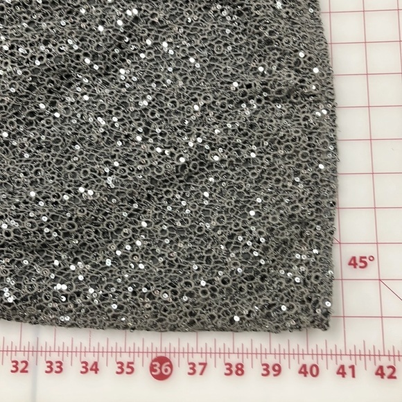 KAY UNGER Honeycomb Lace V-Neck Sequined Elbow Keyhole Back Grey Party Dress 18W - Picture 15 of 16